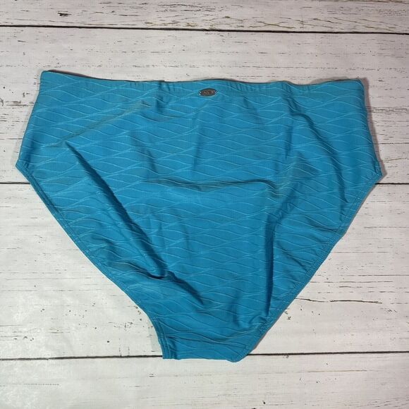 Liquid Assets Bikini Bottom Womens Size 18 Blue Textured Swim Full Coverage NEW - Picture 5 of 10